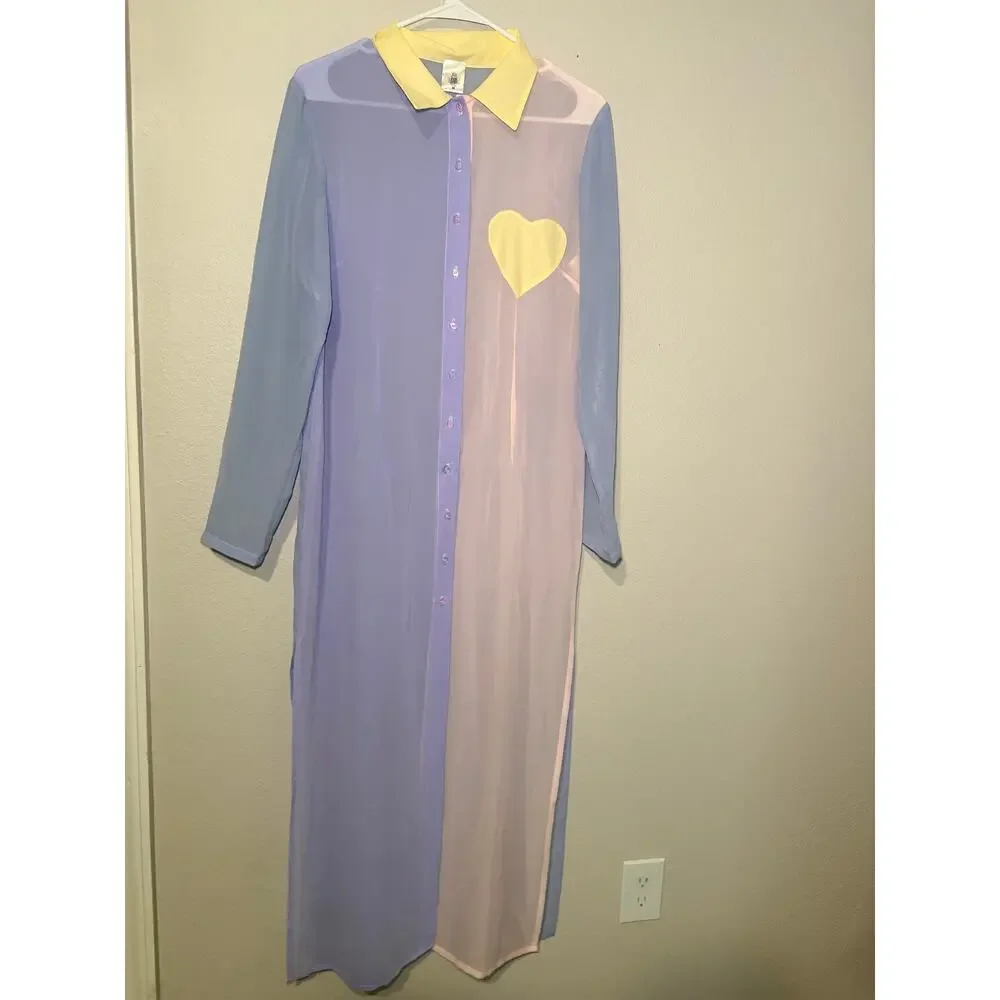 Sugarpills Pastel Sheer Maxi Dress - Size M - Picture 4 of 8